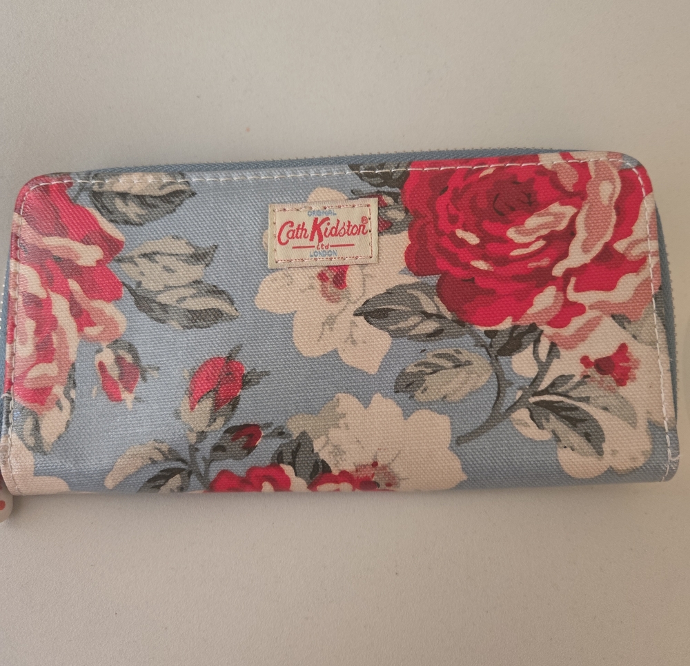 Cath Kidston Light Blue Rose Print Zip-Around Wallet